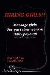 Escorts Houston, Texas Hiring Massage Girls!!