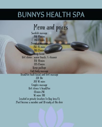 Escorts San Jose, California Bunny’s Ebony Health Spa